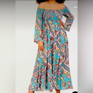 Torrid Scarf Print Smocked Maxi dress